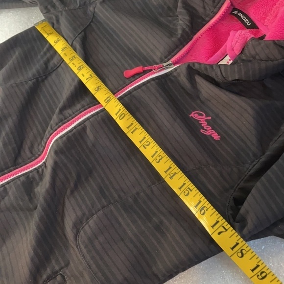 Snozu Girls Black Soft Shell fleece Lined Long Sleeve Hooded Jacket Size 14/16 L - Picture 14 of 16